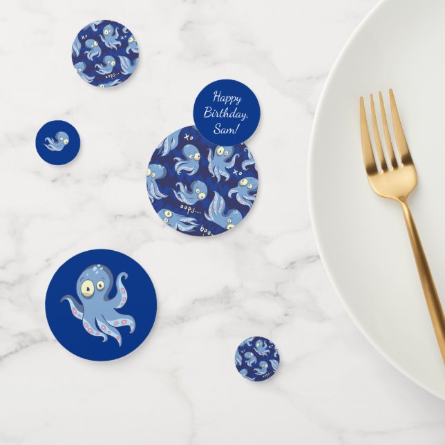 Confeti Boo Octopus Niños Azules Ropa y Decoración (Grupo)