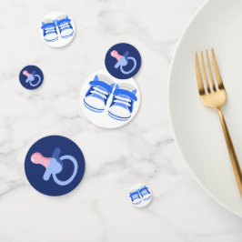 CONFETI BOOTIES Y BINKYS DE BEBÉ AZUL