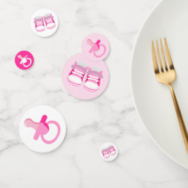 CONFETI BOOTIES Y BINKYS DE BEBÉS DE COLOR ROSA