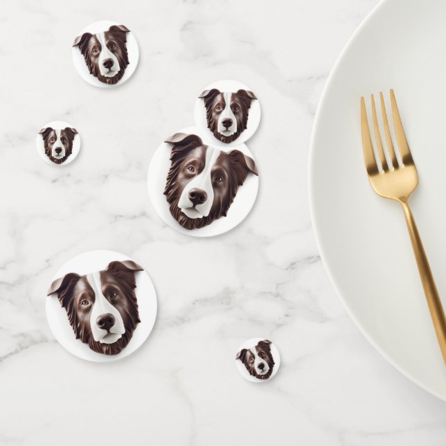 Confeti Border Collie Perro 3D Inspirado (Grupo)