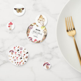 Confeti bosque de bosques de flores de bebé de hongos