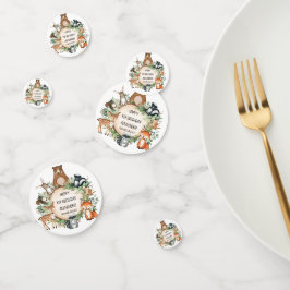 Confeti Bosque de bosques de vegetación Animales bebé prim