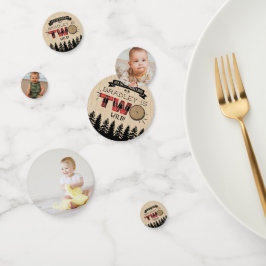 Confeti Bosque rústico Plaid Lumberjack Boys 2º cumpleaños