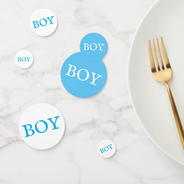 Confeti Boy Typography Blue Baby Boy Baby Shower (Grupo)