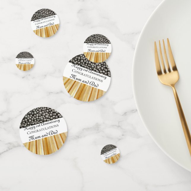 Confeti Brass y níquel en el 21° aniversario del Boda (Grupo)