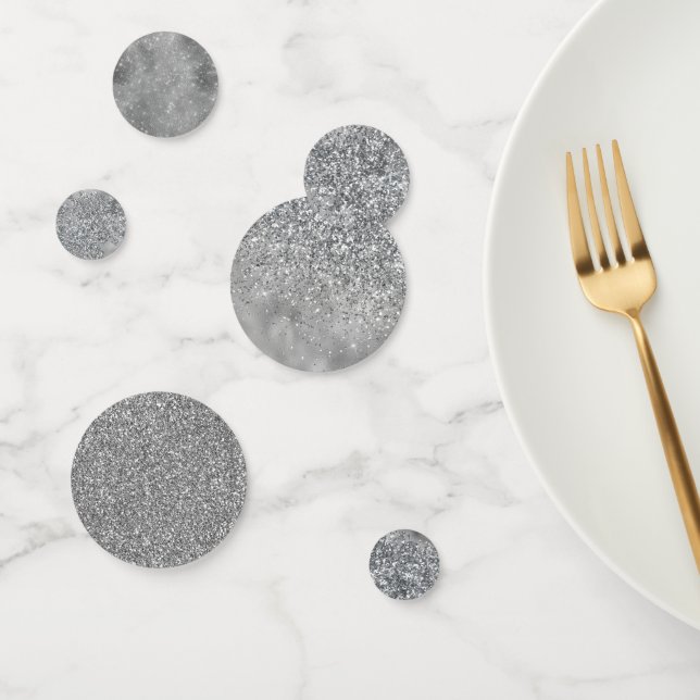 Confeti Brillo de destellos plateados (Grupo)