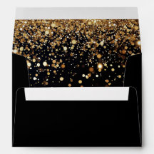 Confeti Brillo Dorado Fiesta Moderna Glam Negra