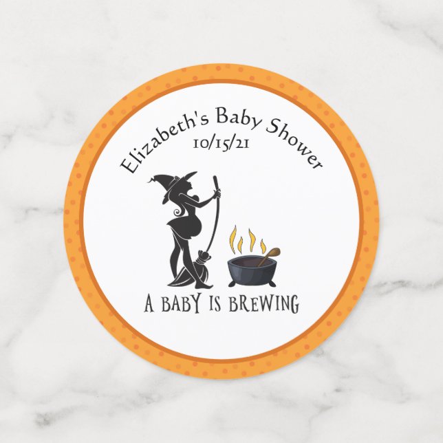 Confeti Bruja de Baby Shower Brewing Halloween Octubre (Anverso mediano)