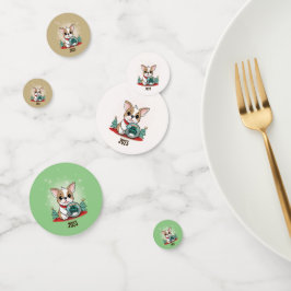 Confeti Bulldog francés gracioso Fiesta de Año Nuevo