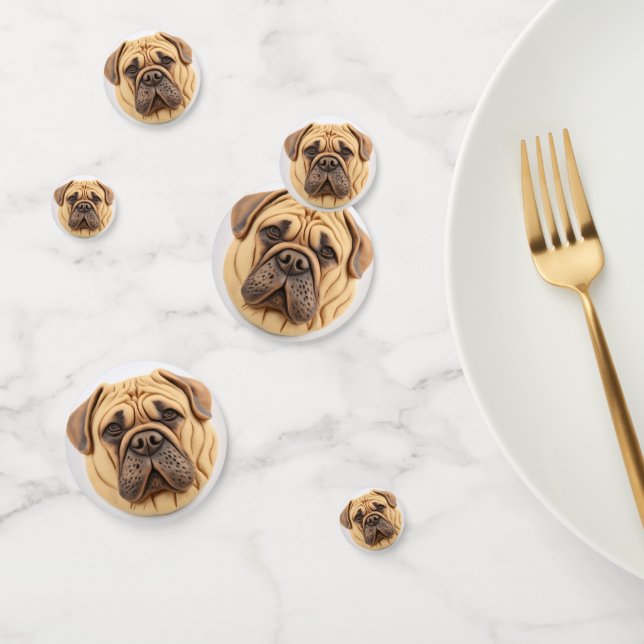 Confeti Bullmastiff inspirado en 3D (Grupo)