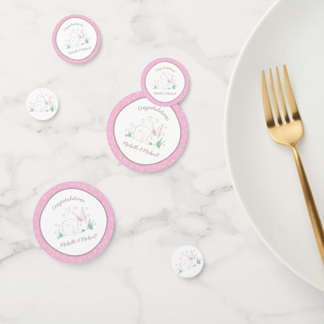 Confeti Bunny Baby Shower Spring Pink Chica (Grupo)