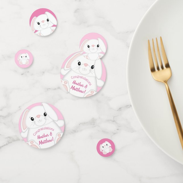 Confeti Bunny Rabbit Baby Shower Pink (Grupo)