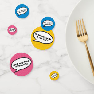 Confeti Burbuja del discurso de la historieta divertida re