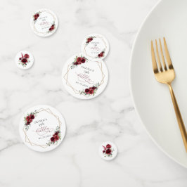 Confeti Burgundy Flowers, Red Flowers, Boho, Birthday