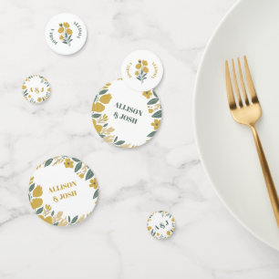 Confeti Buttercup Boda Amarillo Floral Moderno