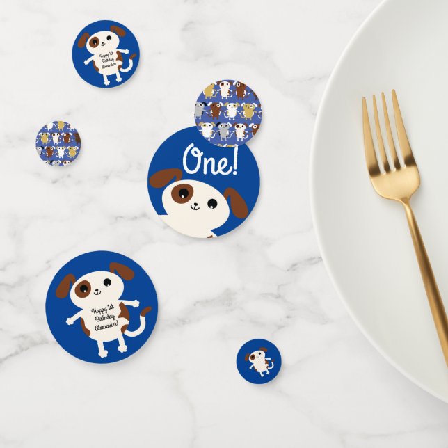 Confeti Cachorro de cachorro adorable tema del primer cump (Grupo)