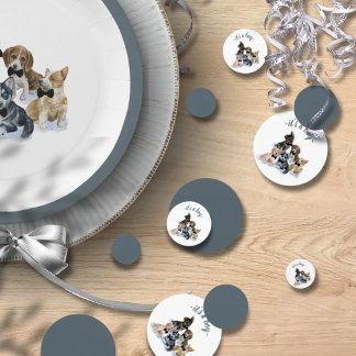 Confeti Cachorro puro | Black Tie Elegant Cute Baby Shower