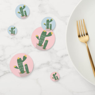 Confeti Cactus Cupcakes Agradecimiento Baby Shower Azul R