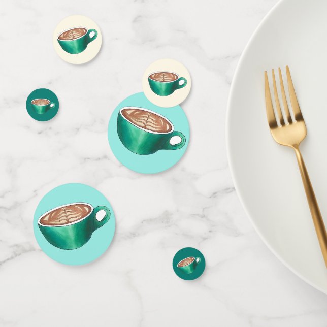 Confeti Café de capuchino de lata blanca plana Café Café C (Grupo)