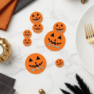 Confeti Calabaza Naranja Personalizada de Halloween con Tu