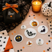 Calabazas Murciélagos Fantasmas y Gato Negro de Ha