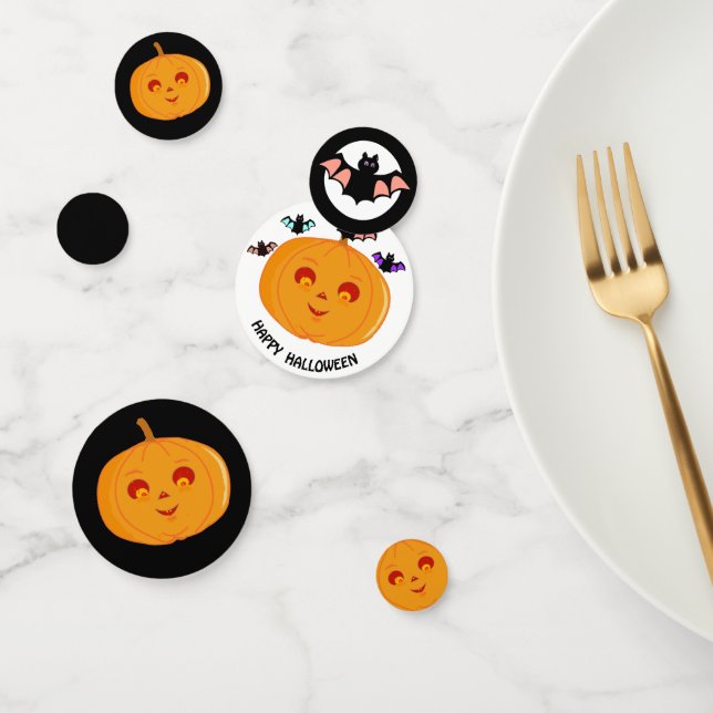 Confeti Calabazas y murciélagos de Hallowen (Grupo)