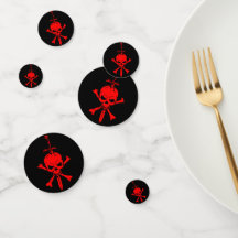 Calaveras rojas y espadas Halloween