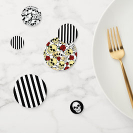 Confeti Calaveras y Rosas Boda de Gótico blanco y negro