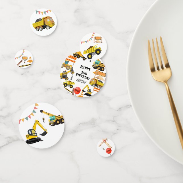 Confeti Camiones de construcción | Fiesta de cumpleaños pa (Grupo)