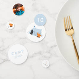 Confeti Camping Cumpleaños Party Blue Tent Photo