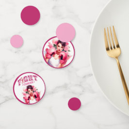 Confeti Cáncer de Mama Floral Rosa y Bonito