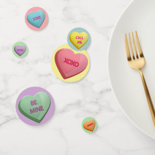 Confeti Candy Love Hearts Romantic Words Colorful