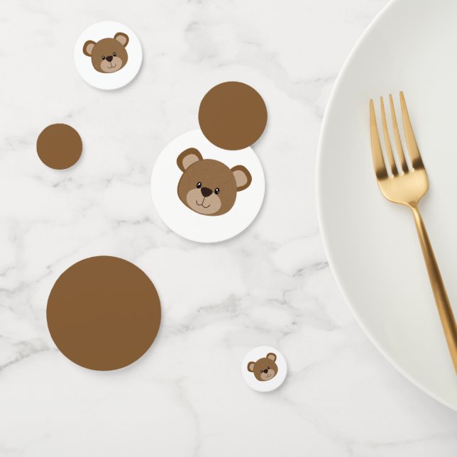 Confeti Cara marrón de oso pequeño (Grupo)