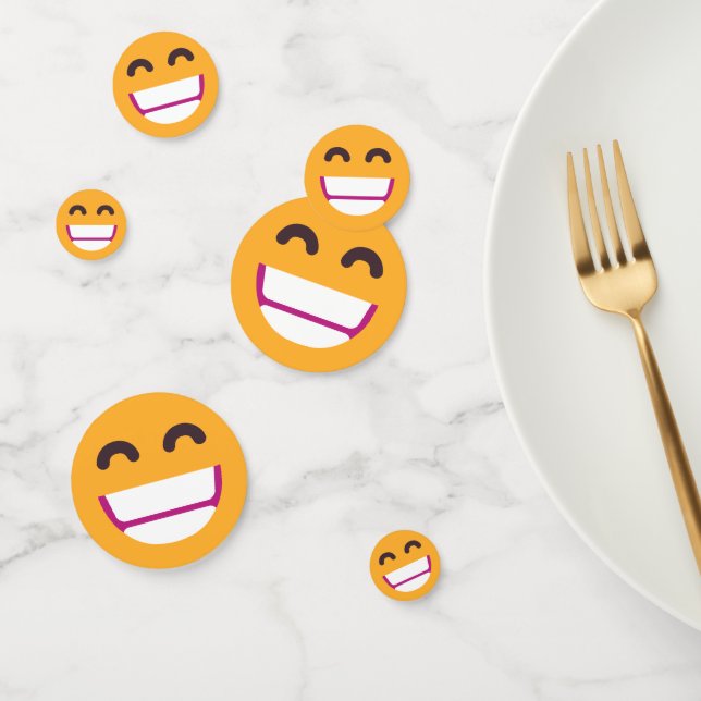 Confeti Cara sonriente Ojos mullidos Emoji de colores Pers (Grupo)