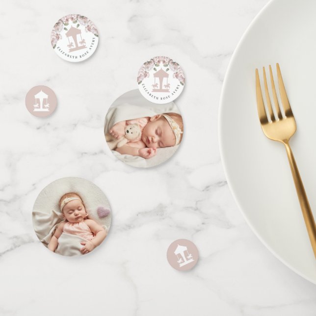 Confeti Carrusel Floral Soft Pink Photo (Grupo)