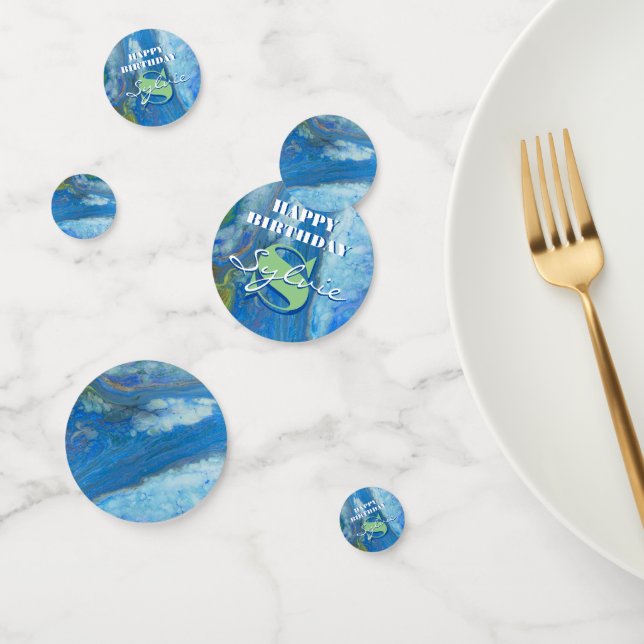 Confeti Cascada azul Arte acrílico (Grupo)