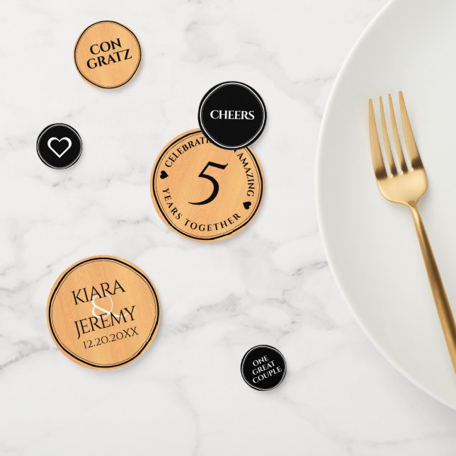 Confeti Celebración del 5° Aniversario del Boda de Madera  (Grupo)