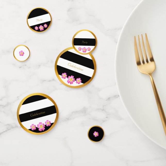 Confeti Celebración del Oro Blanco Negro (Grupo)