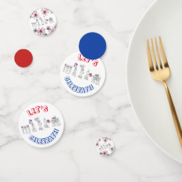 Confeti Celebremos el patriótico 4 de julio en Nueva York