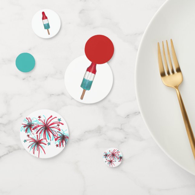 Confeti ¡Celebren! 4 de julio: Popsicle Patriótico Rocket (Grupo)