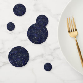 Confeti Celestes Estrellas Azules y Doradas Acuarela Capri