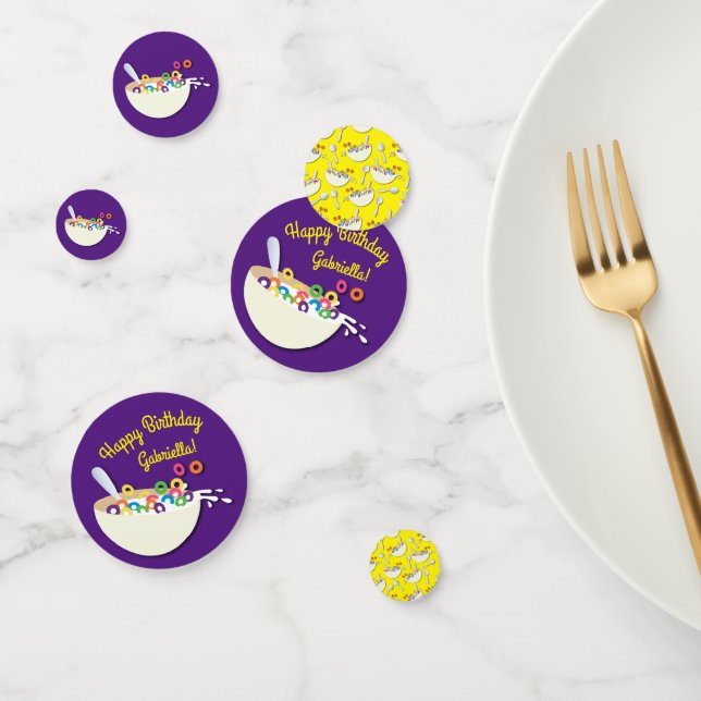 Confeti Cereal Bowl Niños Sleepover Fiesta de Cumpleaños C (Grupo)