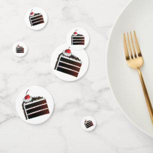 Confeti Cherry Black Forest Cake Slice Fiesta de cumpleaño