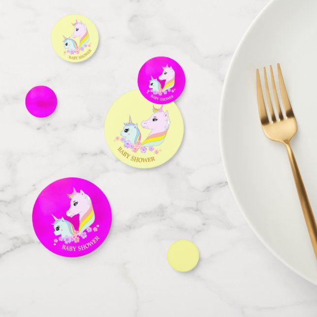 Confeti Chica Cumpleaños de Unicornio Bebé (Grupo)