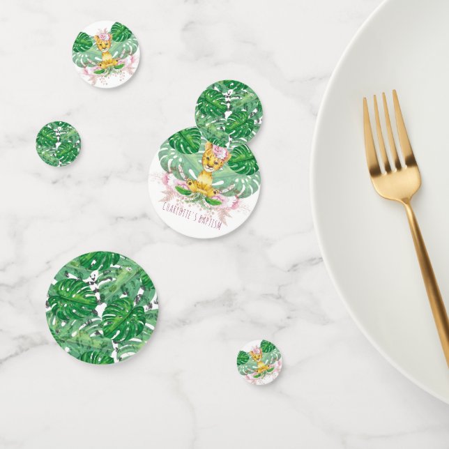 Confeti Chica Cumpleaños I Baptismo León Personalizado (Grupo)