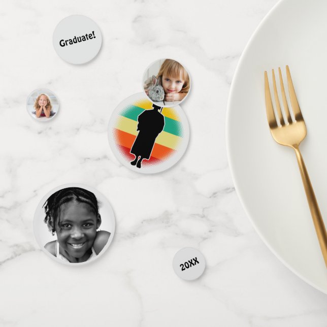 Confeti Chica de Graduado de Graduación Retro (Grupo)