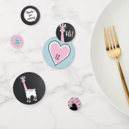 Confeti Chica Llama Pajama Rosada Partida de cumpleaños