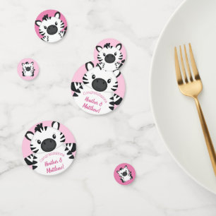 Confeti Chica rosado zebra Baby Shower Safari