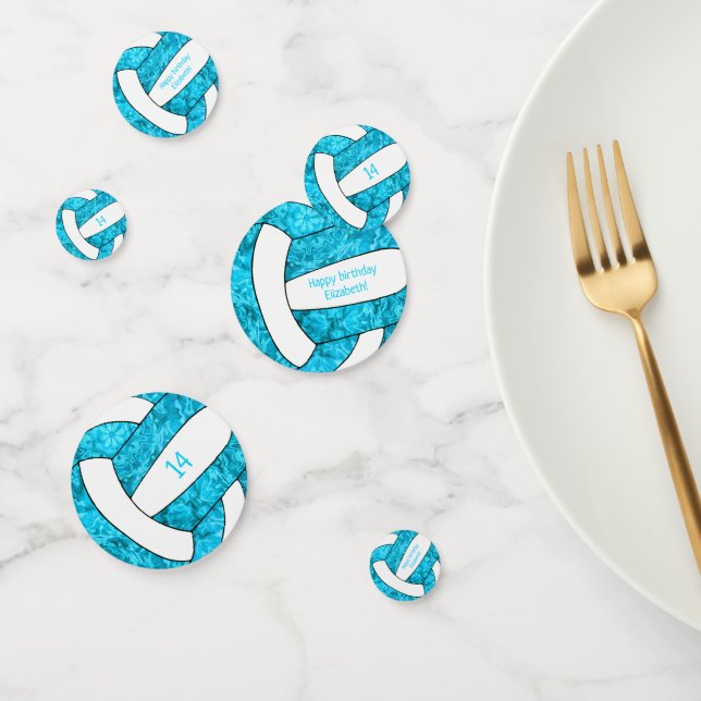 Confeti chicas azul turquesa personalizado de cumpleaños d (Grupo)