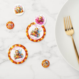 Confeti Chicas con tema de abejas melíferas Baby Shower Pe